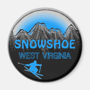Blauer Skimagnet Snowshoe-West Virginia Magnet