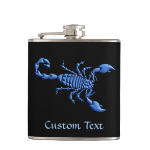 Blauer Skorpion Flachmann