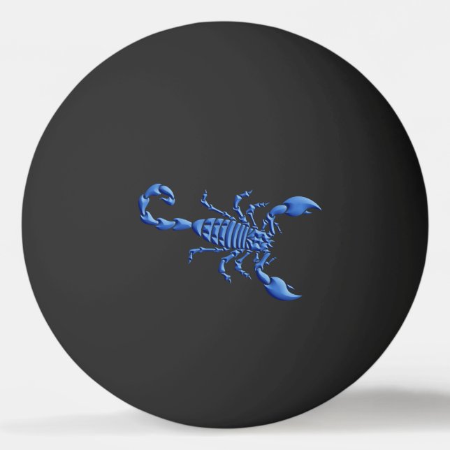 Blauer Skorpion Tischtennisball (Vorderseite)