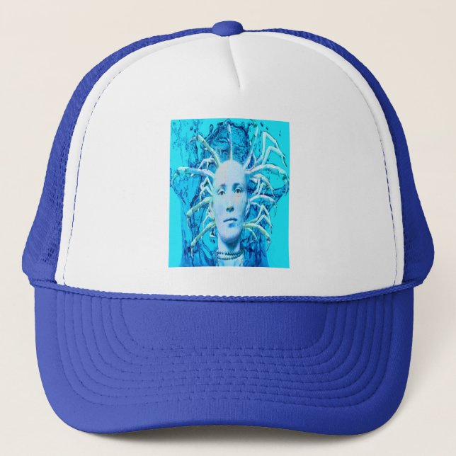 Blauer Skorpion Truckerkappe (Vorderseite)