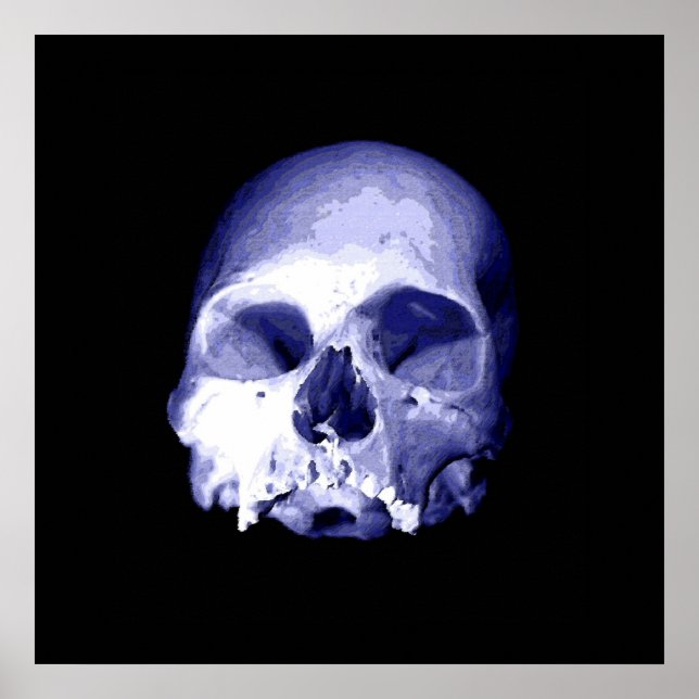 Blauer Skull Poster (Vorne)