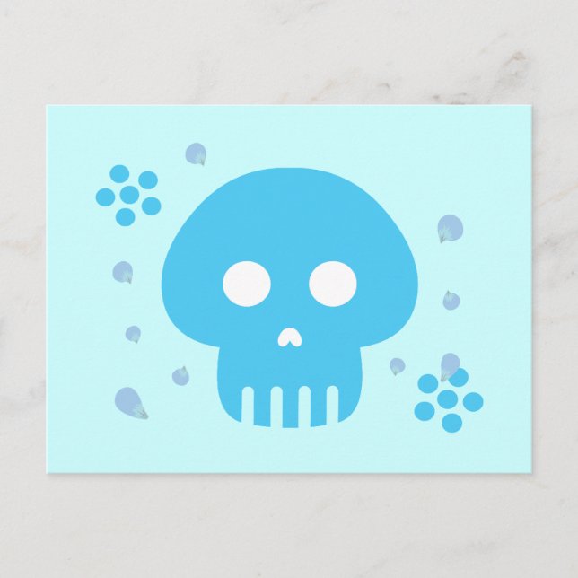 Blauer Skull Postkarte (Vorderseite)