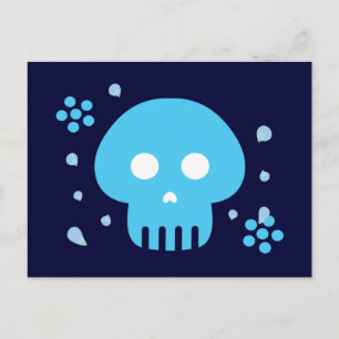 Blauer Skull Postkarte