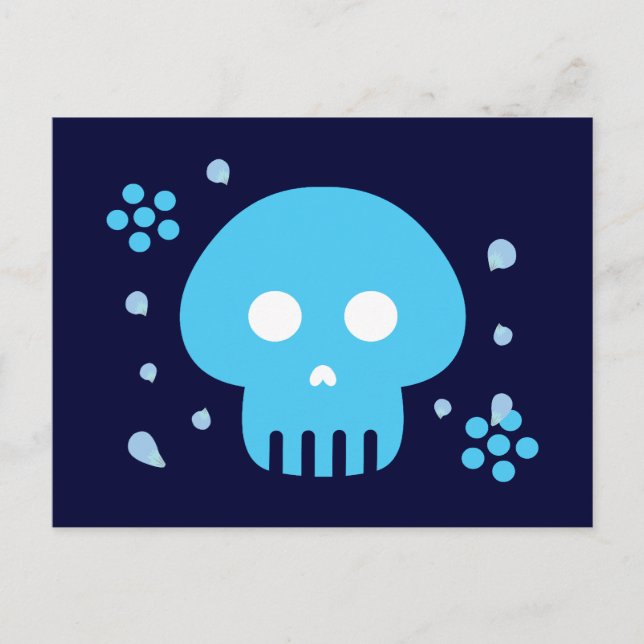 Blauer Skull Postkarte (Vorderseite)