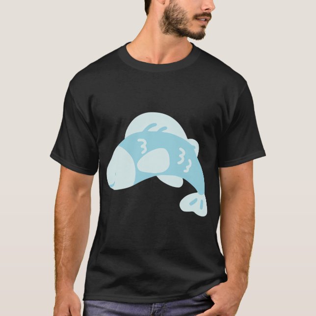 Blauer Smiley-Fisch T-Shirt (Vorderseite)