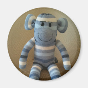 Blauer Socken-Affe-Magnet Magnet