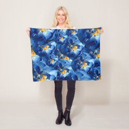 Blauer Sommer, Blaue Rose Blütenflocken Fleecedecke