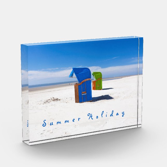 Blauer Sommerurlaub Foto mit Text (Links)