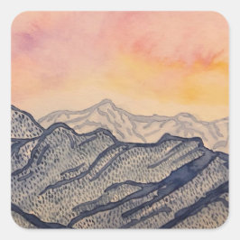 Blauer Sonnenaufgang Quadratischer Aufkleber