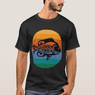Blauer Sonnenbarsch Tattoo Kreisrunder Sonnenunter T-Shirt