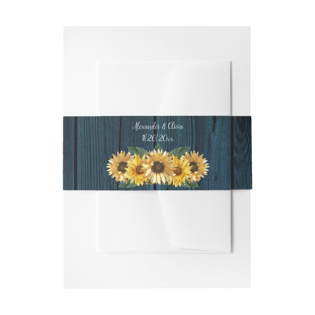 Blauer Sonnenblume Einladungsbanderole (Vorderseite Beispiel)