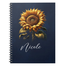 Blauer Sonnenblume Notizblock