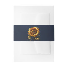 Blauer Sonnenblumenzug Einladungsbanderole