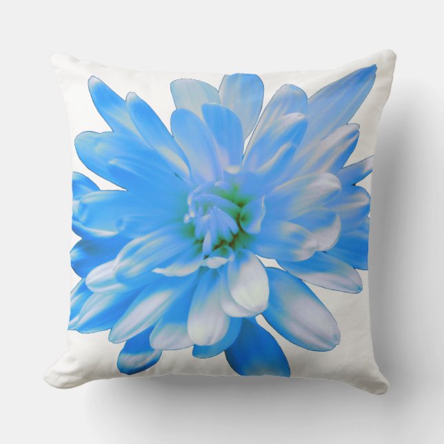 Blauer Sonnenschein, Zinnie, Sonnenblumen Kissen (Vorderseite)