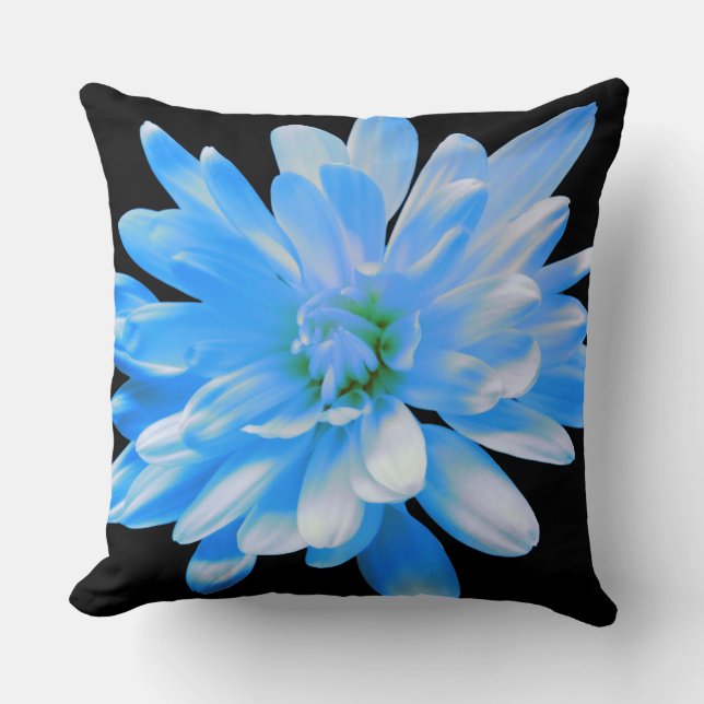 Blauer Sonnenschein, Zinnie, Sonnenblumen Kissen (Vorderseite)