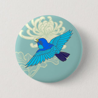 Blauer Spatz Button