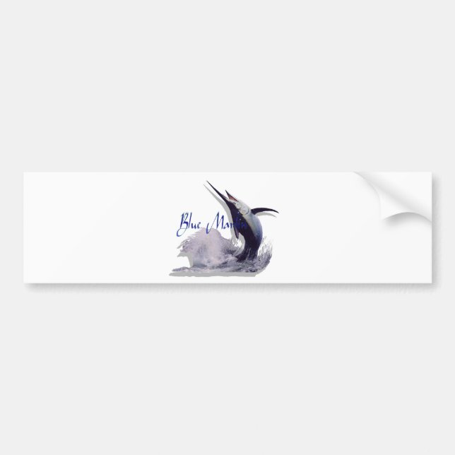 blauer Speerfisch Autoaufkleber (Vorne)