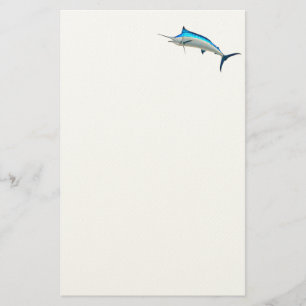 Blauer Speerfisch-Sportfisch Briefpapier