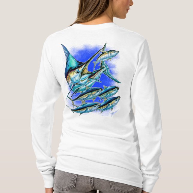 Blauer Speerfisch und Thunfisch T-Shirt (Rückseite)