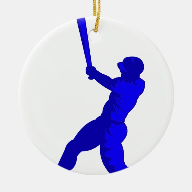 Blauer Spieler Keramik Ornament (Vorne)