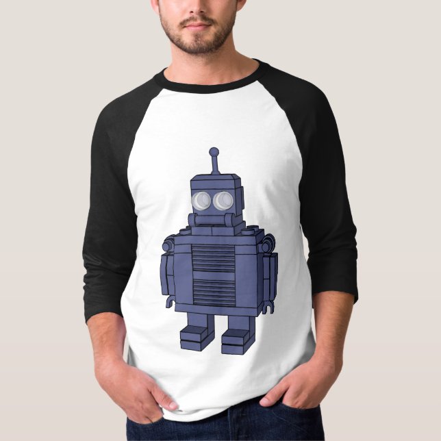Blauer Spielzeug-Roboter T-Shirt (Vorderseite)