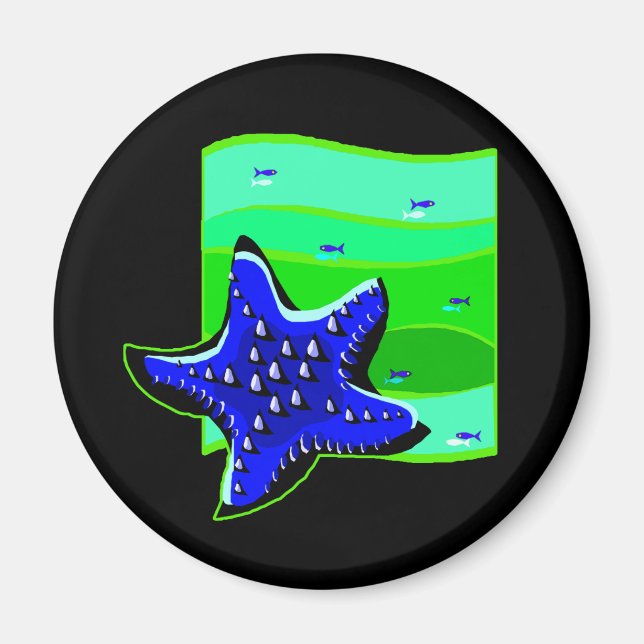 Blauer Spiny Starfish Magnet (Vorne)
