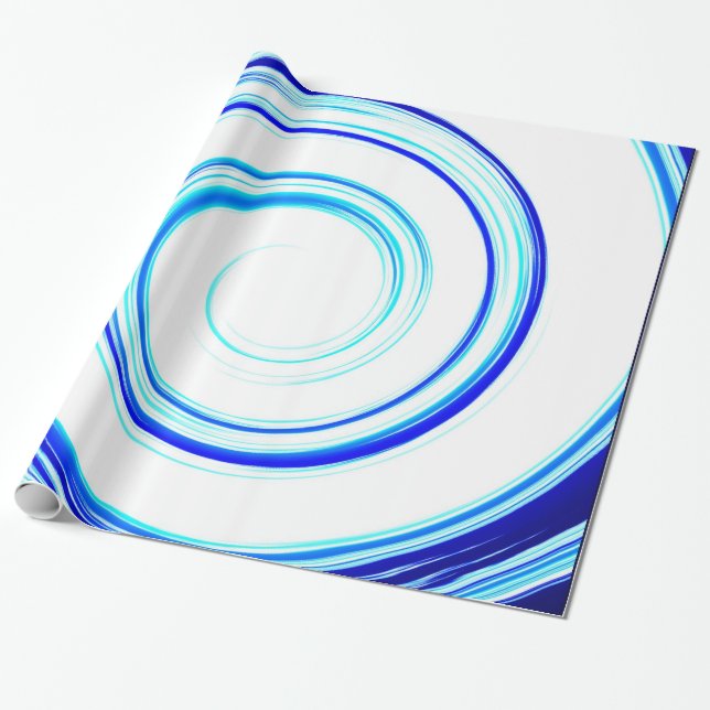 Blauer Spiral Geschenkpapier (Ungerollt)