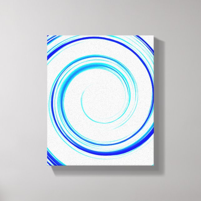 Blauer Spiral Leinwanddruck (Vorderseite)