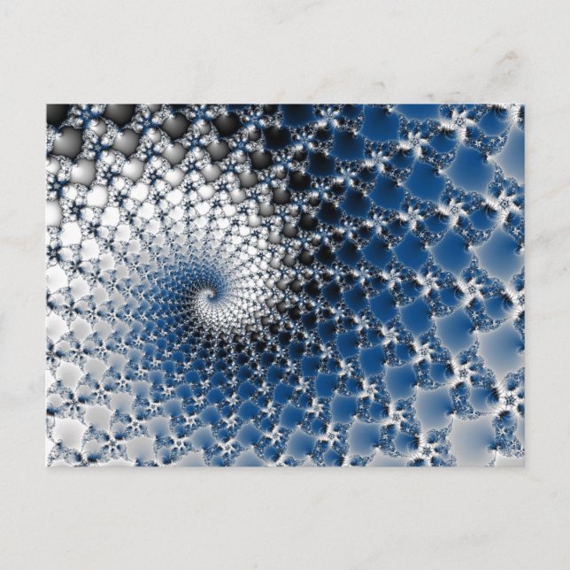 Blauer Spiral Postkarte (Vorderseite)