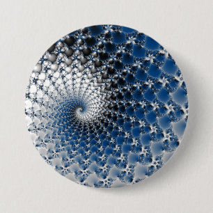 Blauer Spiralknopf Button