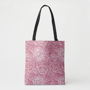 Blauer Spitze-Blumen-Musterhintergrund Tasche