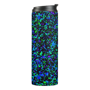 Blauer Spritzer - Thermaltumbler Thermosbecher