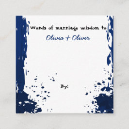 Blauer Spritzer - Wörter der Heiratsweisheit - Begleitkarte