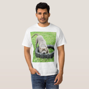 Blauer Staffordshire Bullterrier Spielzeit T-Shirt