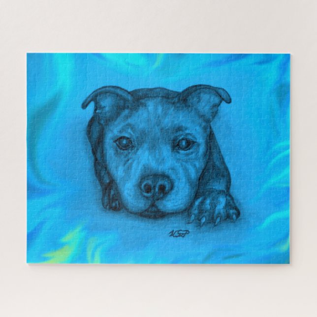 Blauer Staffy-Welpe (Horizontal)