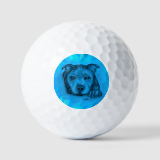 Blauer Staffy Welpe Golfball