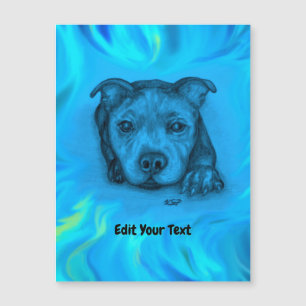 Blauer Staffy-Welpe Magnetkarte