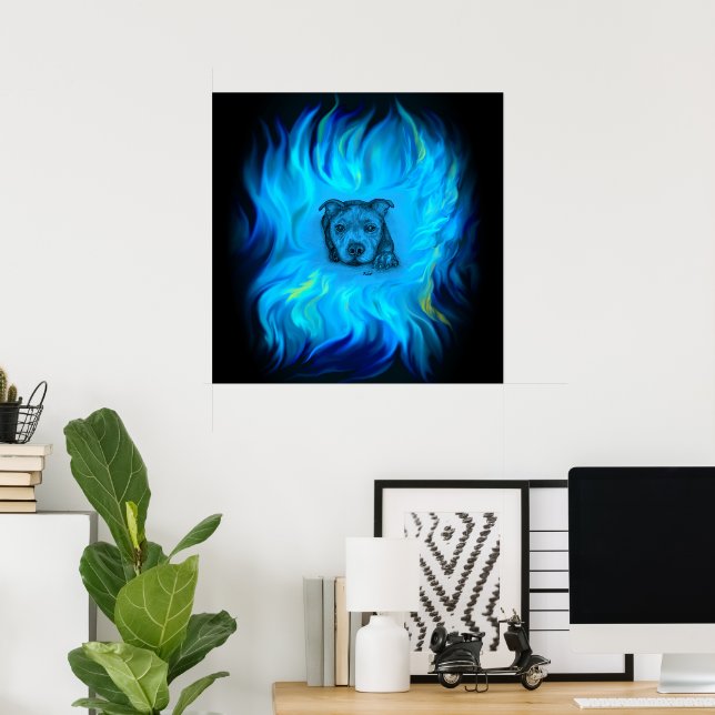 Blauer Staffy-Welpe Poster (Heimbüro)