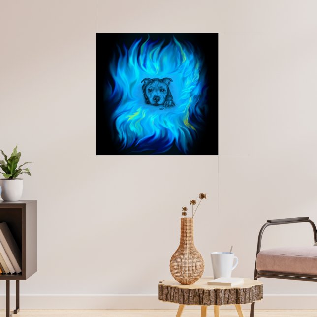Blauer Staffy-Welpe Poster (Wohnzimmer 3)