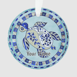 Blauer Stammes-Schildkröte Ornament