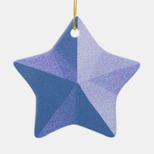 Blauer Star-Ornament - individualisierbare Vorlage Keramikornament