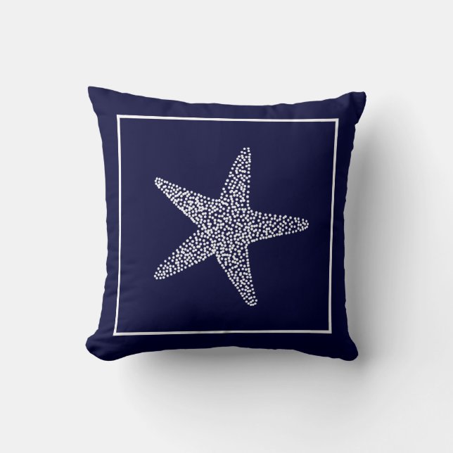 Blauer Starfish-Wurfs-Kissen CBendel Kissen (Vorderseite)