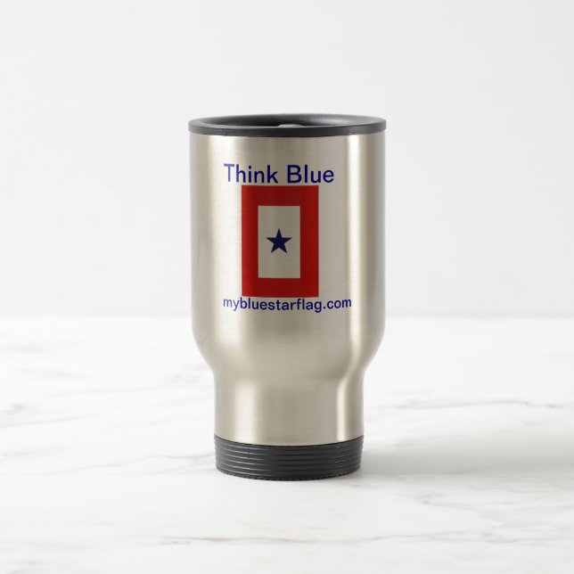 Blauer Stern-Flaggen-Reise-Tasse Reisebecher (Mittel)