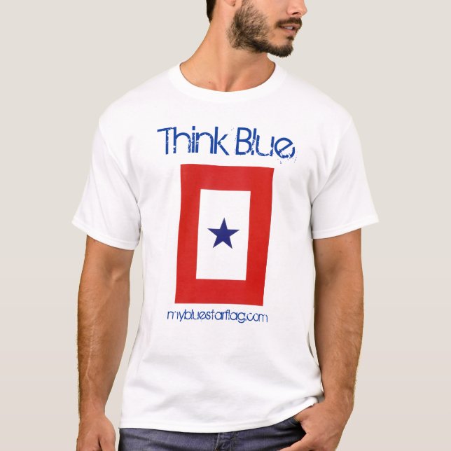 Blauer Stern-Flaggen-T - Shirt (Vorderseite)