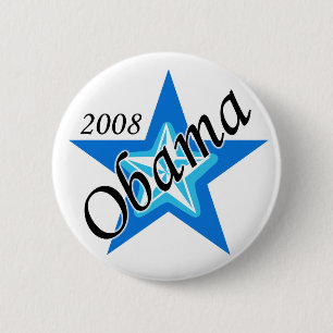 Blauer Stern-Knopf Obama Button