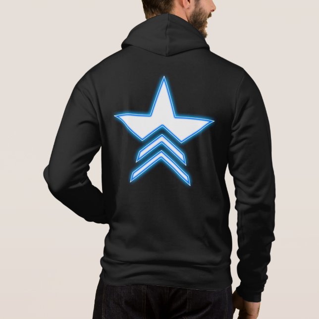 Blauer Stern Kommandant Kapuzenpullover Hoodie (Rückseite)