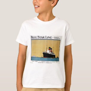 Blauer Stern-Linie Südamerika T-Shirt