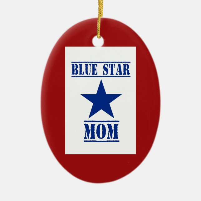 Blauer Stern-Mama-Militär Keramik Ornament (Vorne)