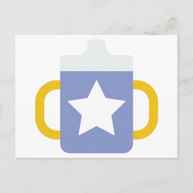 blauer Stern Trinkbecher Postkarte (Vorderseite)