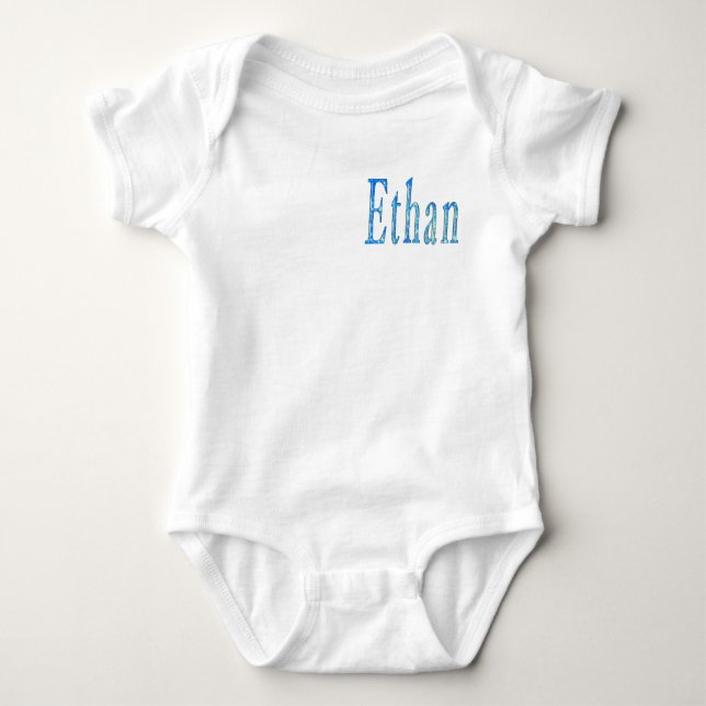 Blauer Sternen Ethan Name, Baby Strampler (Vorderseite)